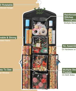 Alternative view of EXLIFBAG Wrapping Paper Storage. Gift Wrap Organizer Holder Double-Sided Hanging Gift Bag Storage Organizer