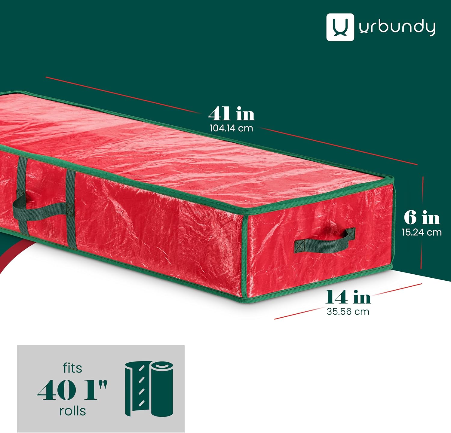 Heavy Duty Wrapping Paper Organizer Storage Bag Red - Christmas Storage Organizer For Wrapping Paper And Gift Bag Storage - Wrappings Papers Storages Container - Holiday Christmas Decorations - Image 2